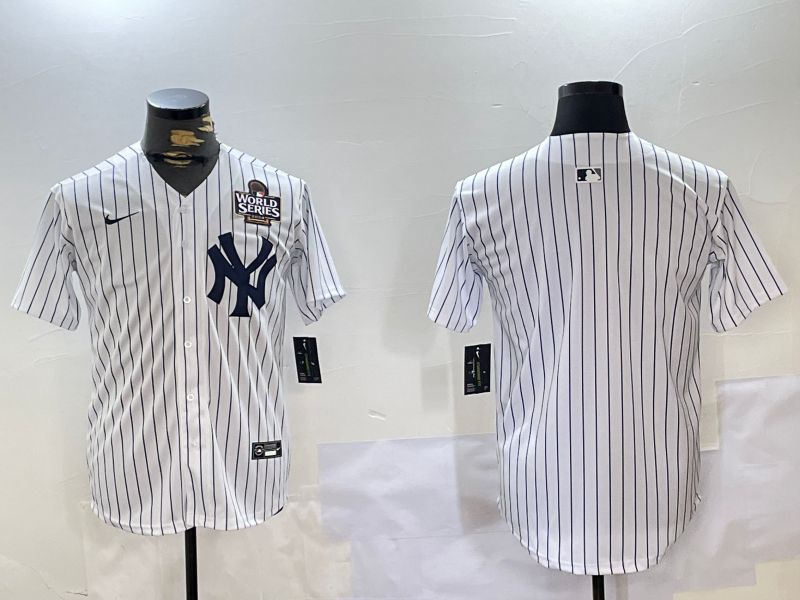 Men New York Yankees Blank White stripe Game 2024 Nike MLB Jersey style 102720